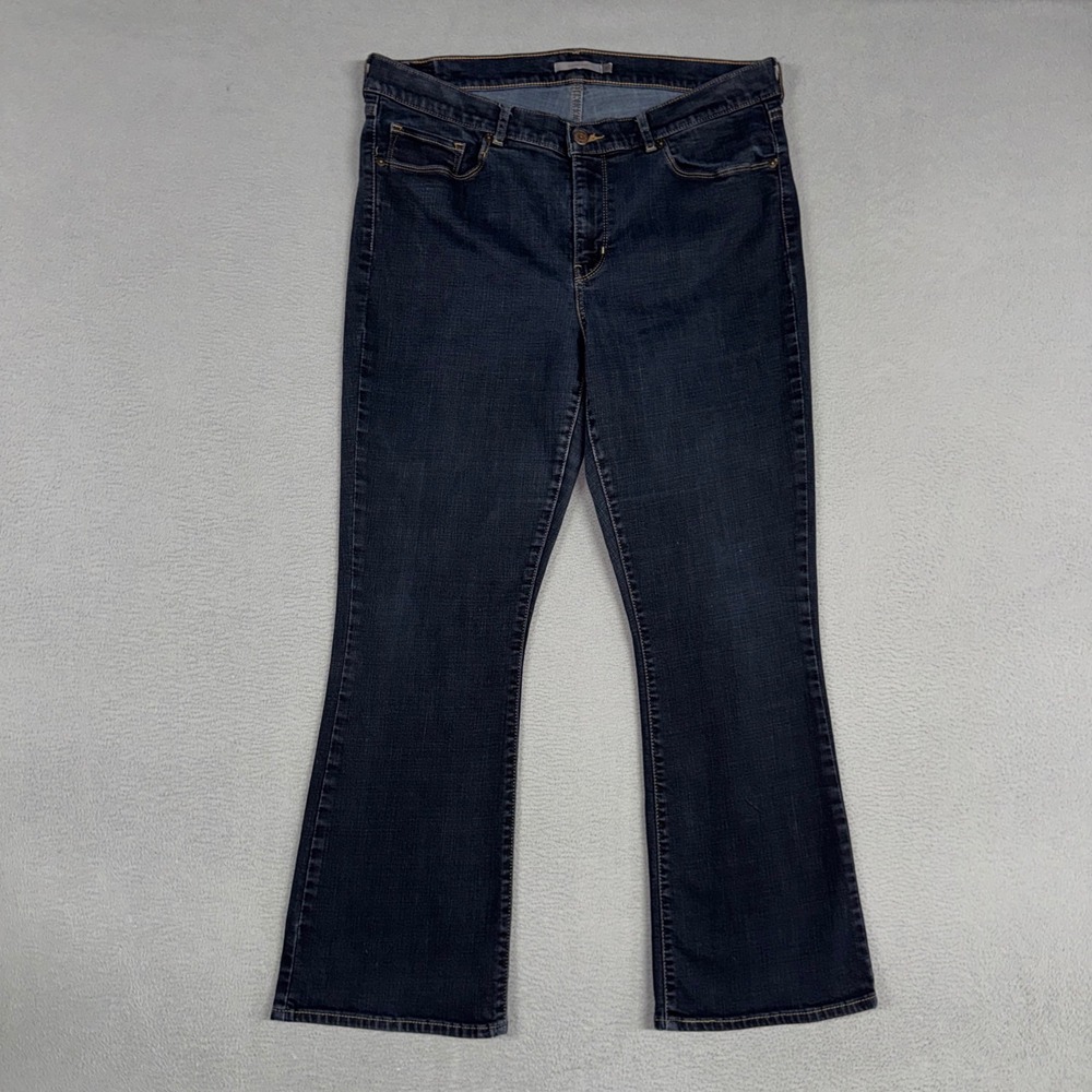 Levis Jeans Womens 16 Short Blue Classic Bootcut Stretch Mid Rise Dark Denim